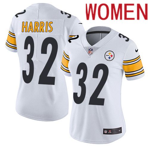 Women Pittsburgh Steelers #32 Franco Harris Nike White Vapor Limited NFL Jersey